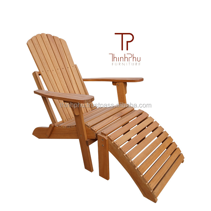 ADIRONDACK Chair With Footrest - Eucalyptus - Outdoor Furniture