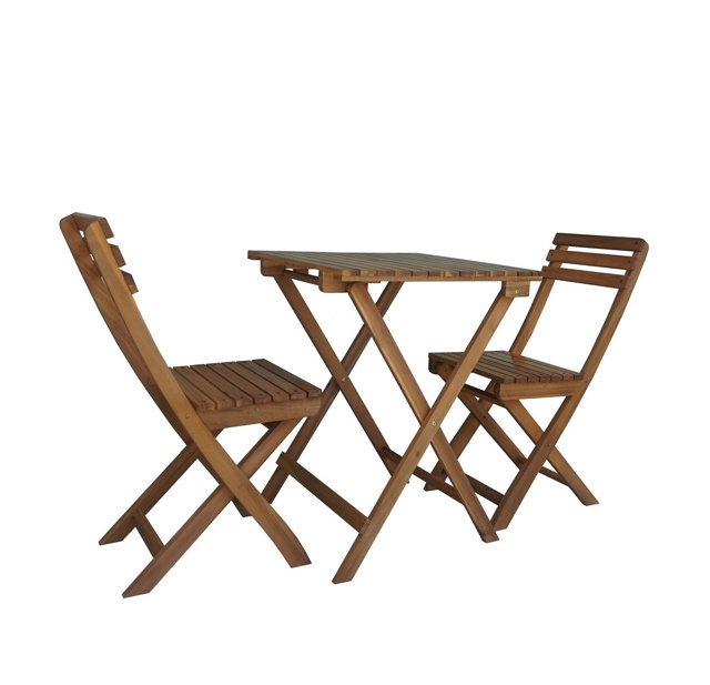 Top Grade Small outdoor set HALAY Bistro set Table and 2 Chairs Made of Wood High Standard from Vietnam Vendors