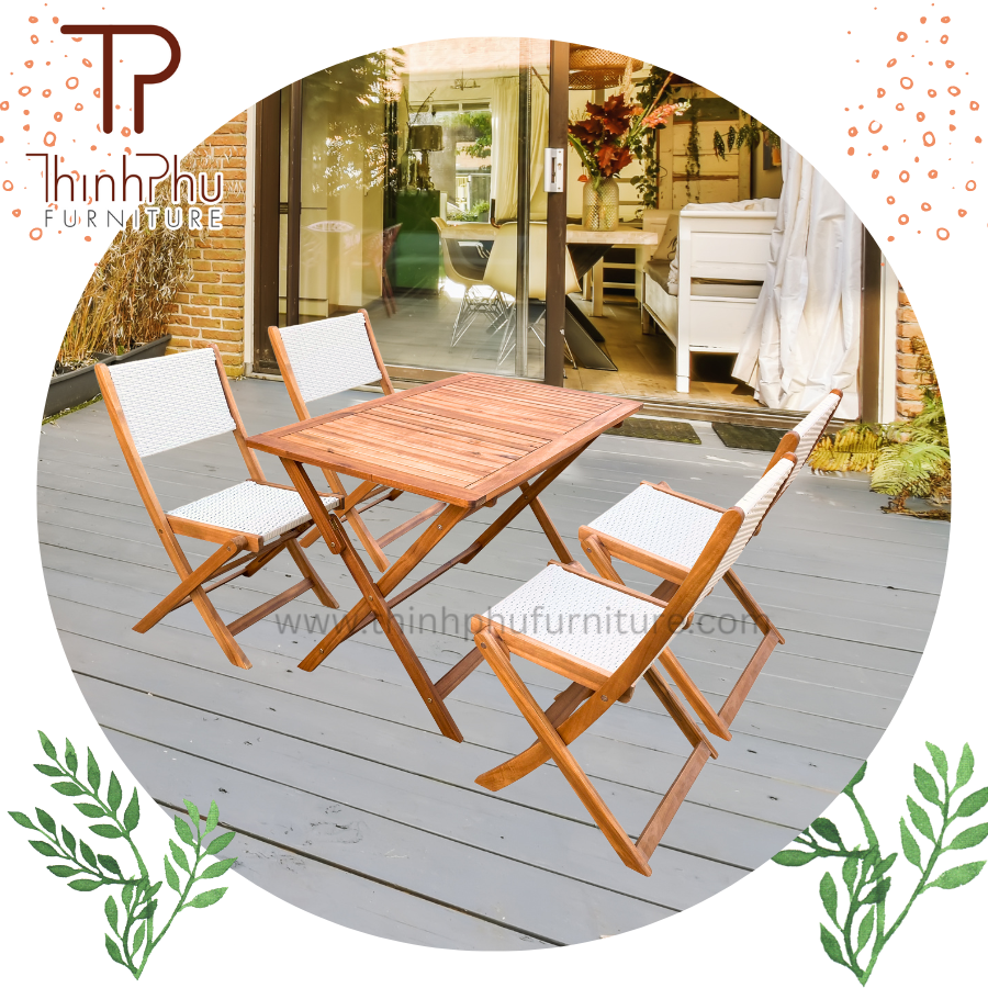 Modern wood wicker Table with Benches Outdoor Dinning Table Set and Restaurant set OEM, ODM