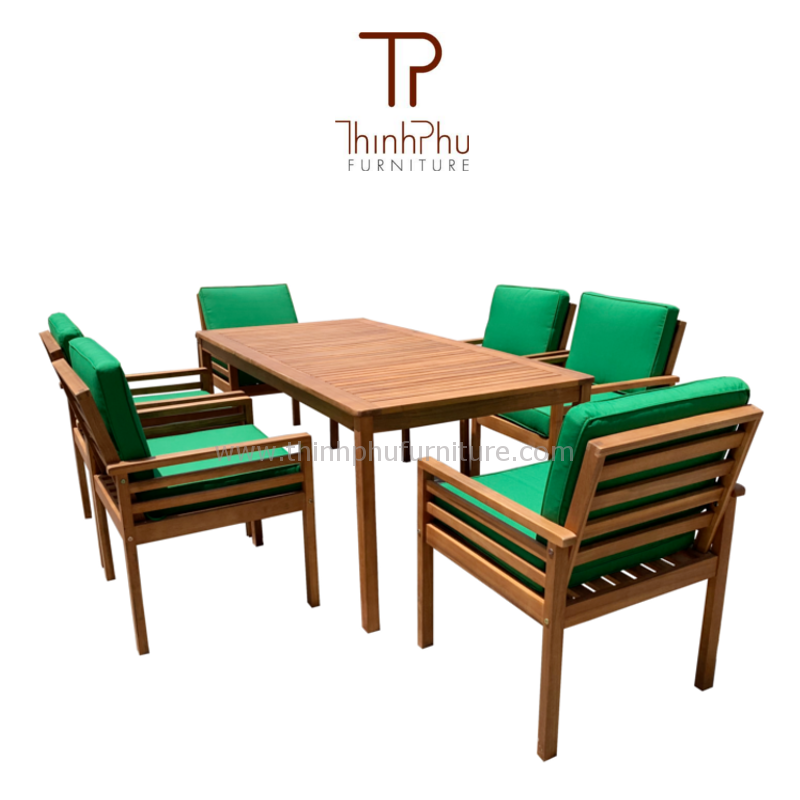 Modern High Quality Acacia Wood Patio Dining Set Vietnam Factory