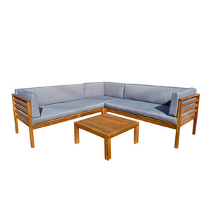 High Quality Deep Seating Corner Sofa Set - Luxury Wood Outdoor Furniture Setting - Vietnam Furniture