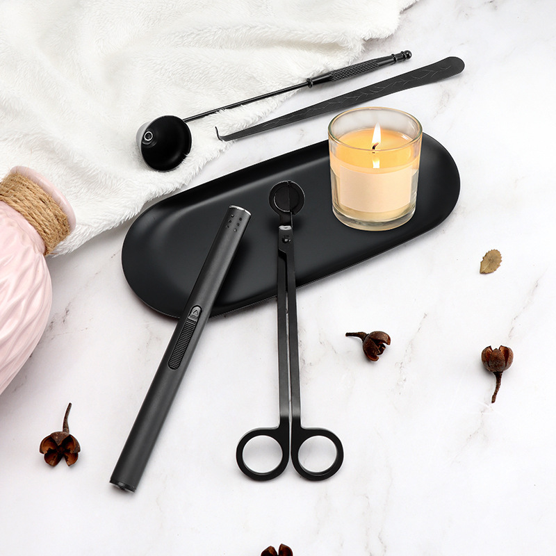 Candle Wick Trimmer Snuffer Arc Lighter Set Candle Care Kit 5 in1 Candle Accessory Set