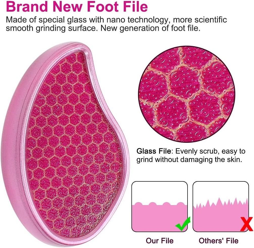 Nano Glass Foot File Scraper Hard Skin Callus Remover Used on Salon Both Wet & Dry Pedicure Tool for Foot Care