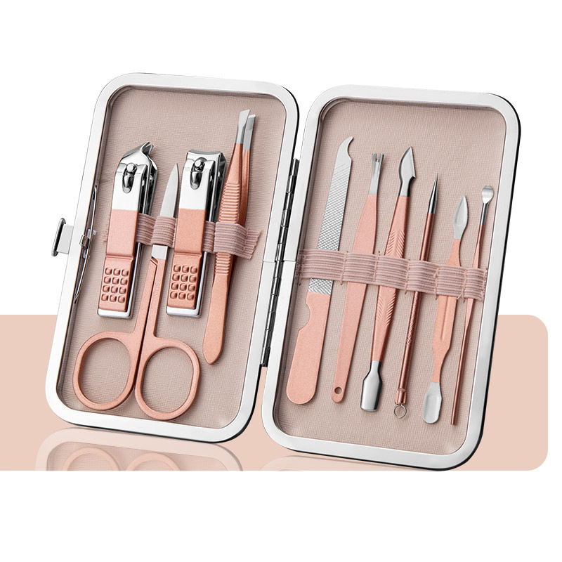 Custom Logo Manicure Pedicure Set 18Pcs Stainless Steel Nail Clippers Nail cutter Set Nail Tool with Leather Case