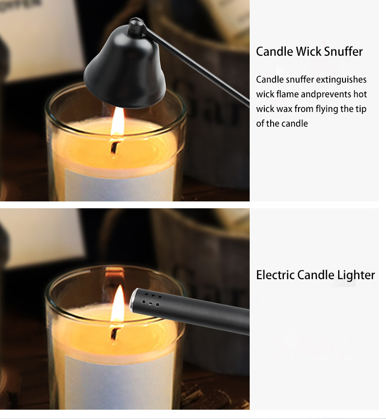 Candle Wick Trimmer Snuffer Arc Lighter Set Candle Care Kit 5 in1 Candle Accessory Set