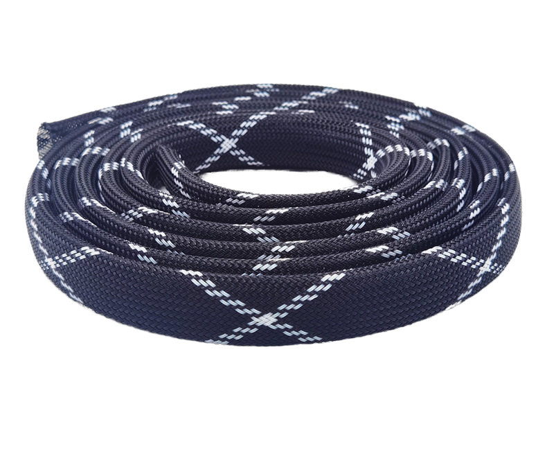 Custom Color Horse Pattern Braid Mesh Cable Sleeves Flexible Flexible PET Textile Sleevelylon Polyester Casing Hydraulic Hose