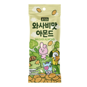 BT21 Almonds Natural Raw Snack Nuts, Wasabi flavor korea 30g 12 packs Ounce Container BTS snack Kpop