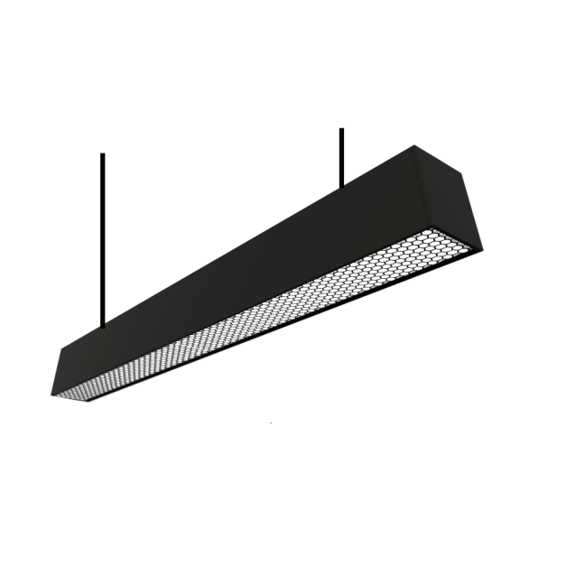 Low Glare Suspended Black LED Aluminum Profile With Honeycomb Diffuser for Office Or Restaurants led linear light