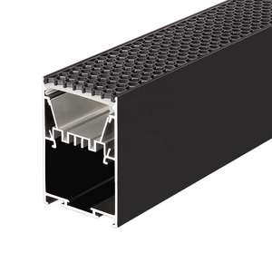 Low Glare Suspended Black LED Aluminum Profile With Honeycomb Diffuser for Office Or Restaurants led linear light