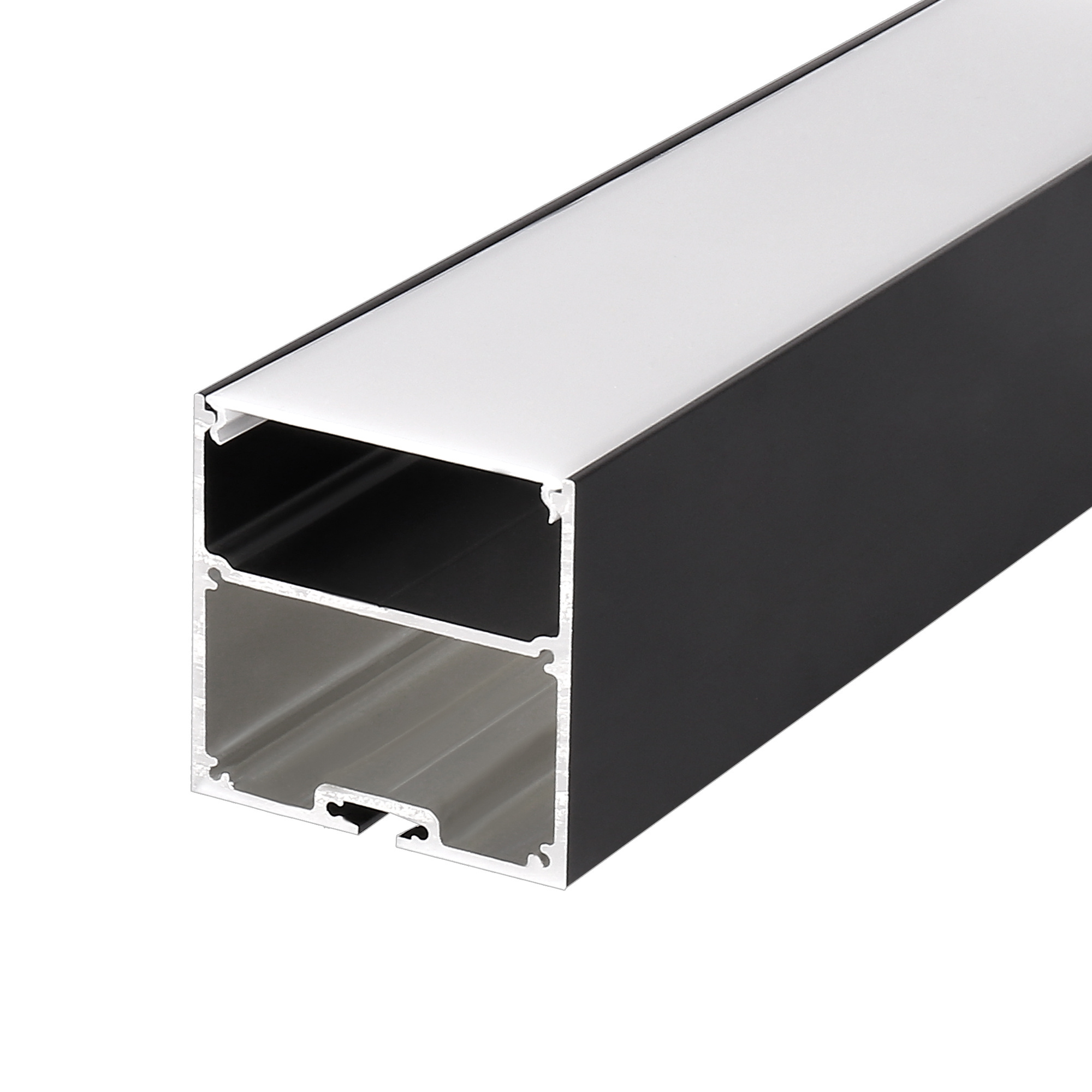 50*50mm 6063-T5 Suspended Aluminum Profile With PC Diffuser Cover For Built In Driver LED Linear Lighting