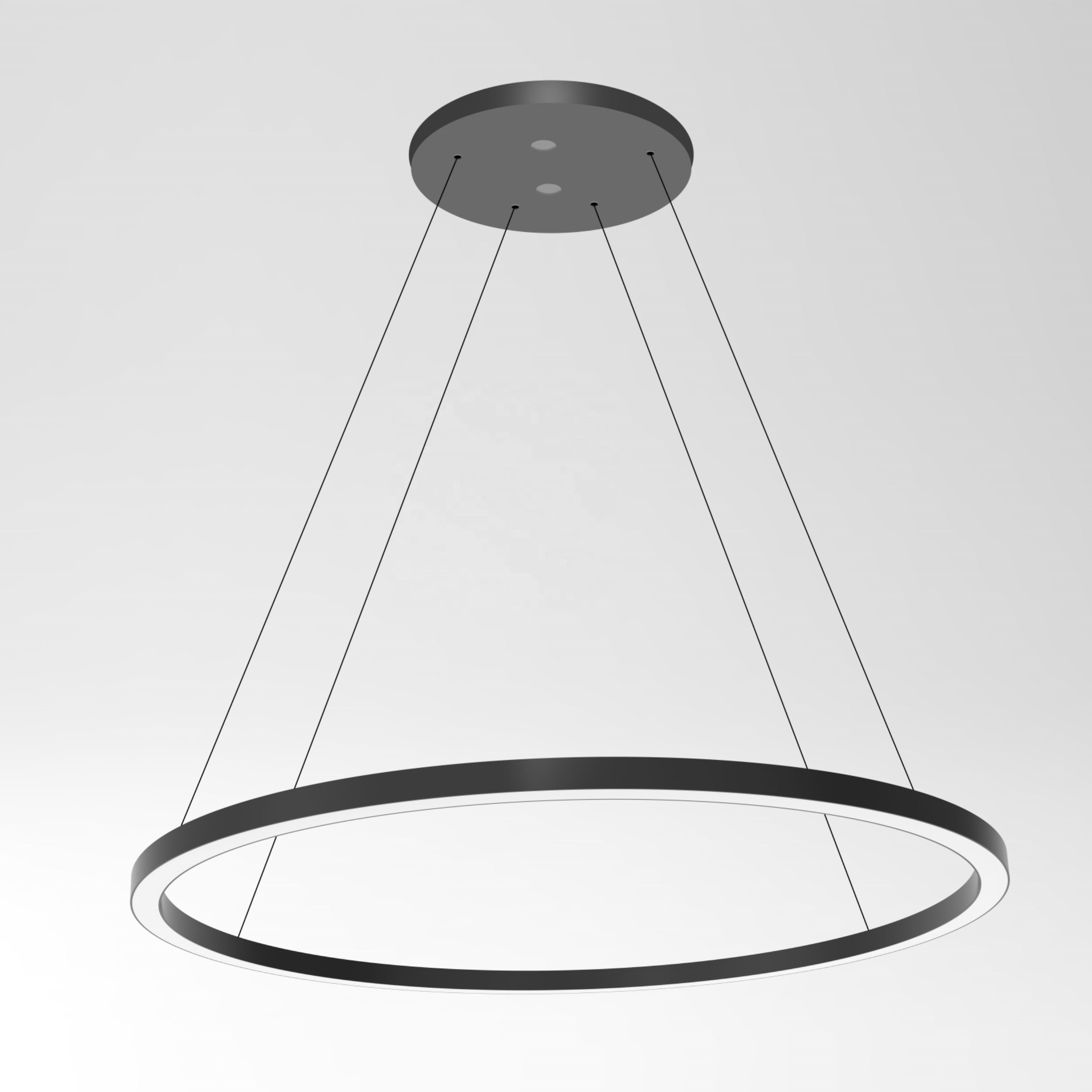 Ceiling Suspended Black Curved LED Aluminum Profile for Circle LED Ring Light