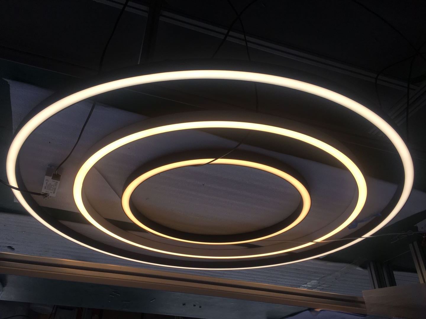 Ceiling Suspended Black Curved LED Aluminum Profile for Circle LED Ring Light