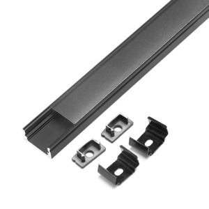 Thinkmax High Quality Ultrathin 17*07mm U Shape Black Led Profile With Black PMMA Diffuser For Led Strip