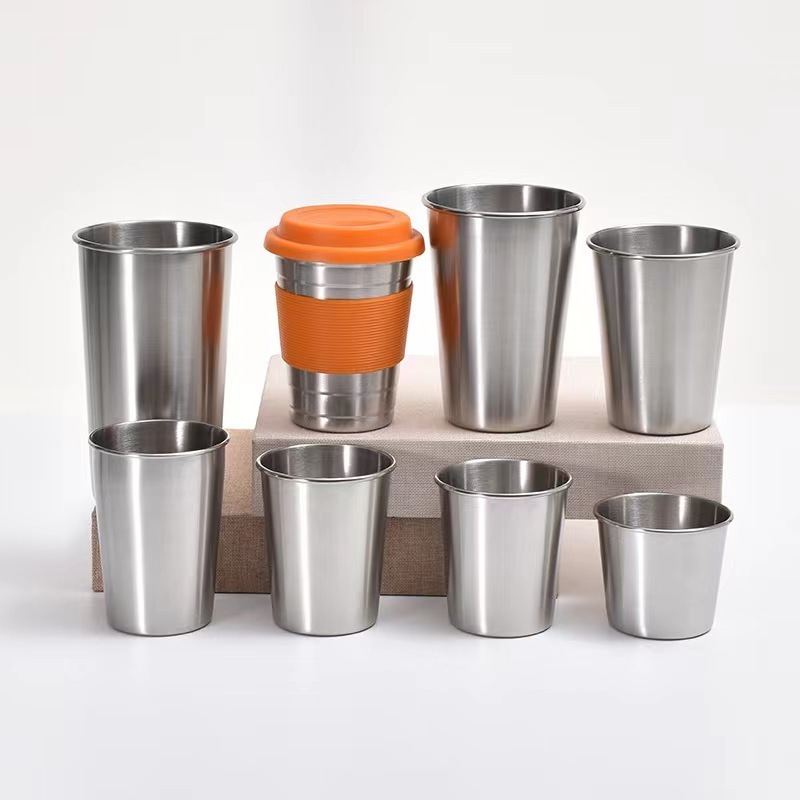 High Grade 18/8 Stainless Steel Tumbler Metal Drinking Water Cup Wine Tumbler Pint Cup For Camping Travel Outdoor