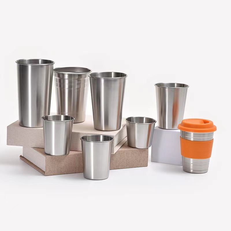 High Grade 18/8 Stainless Steel Tumbler Metal Drinking Water Cup Wine Tumbler Pint Cup For Camping Travel Outdoor