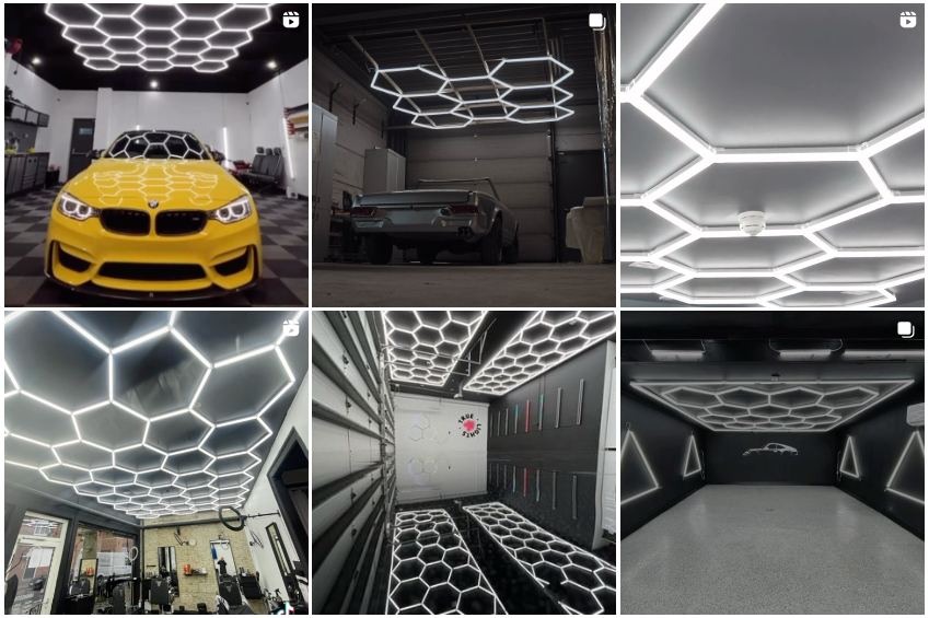 High Brightness LED Workshop Lights Popular Hexagon LED Decor Garage Lighting AC110V-240V