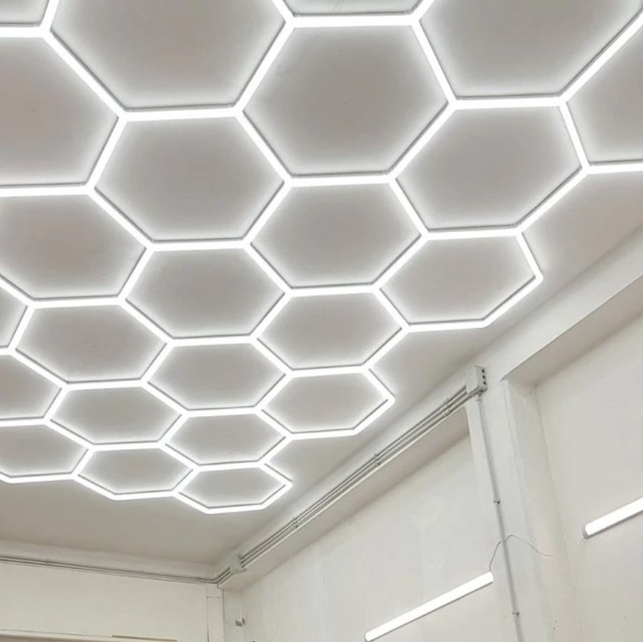 NEW design Led Light Working Light Hanging Hexagon Detailing Led Home Hexagon Ceiling Garage Light