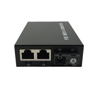 Gigabit  Optical Transceiver 10/100/1000M 1 SC Slot with 2 RJ45 Ethernet PoE Fiber Optic Media Converter