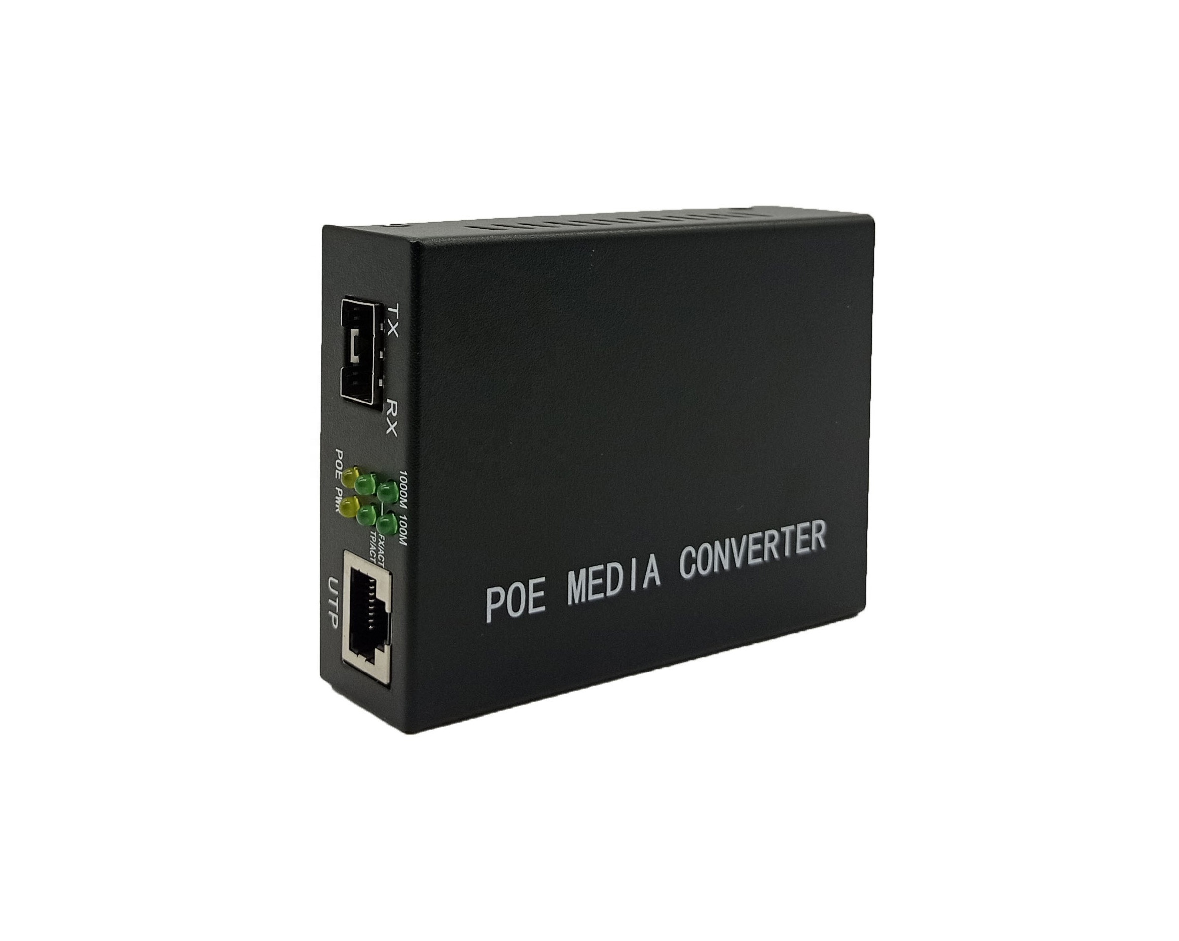 Single Port Fast Ethernet POE Fiber Optical Gigabit PoE Media Converter