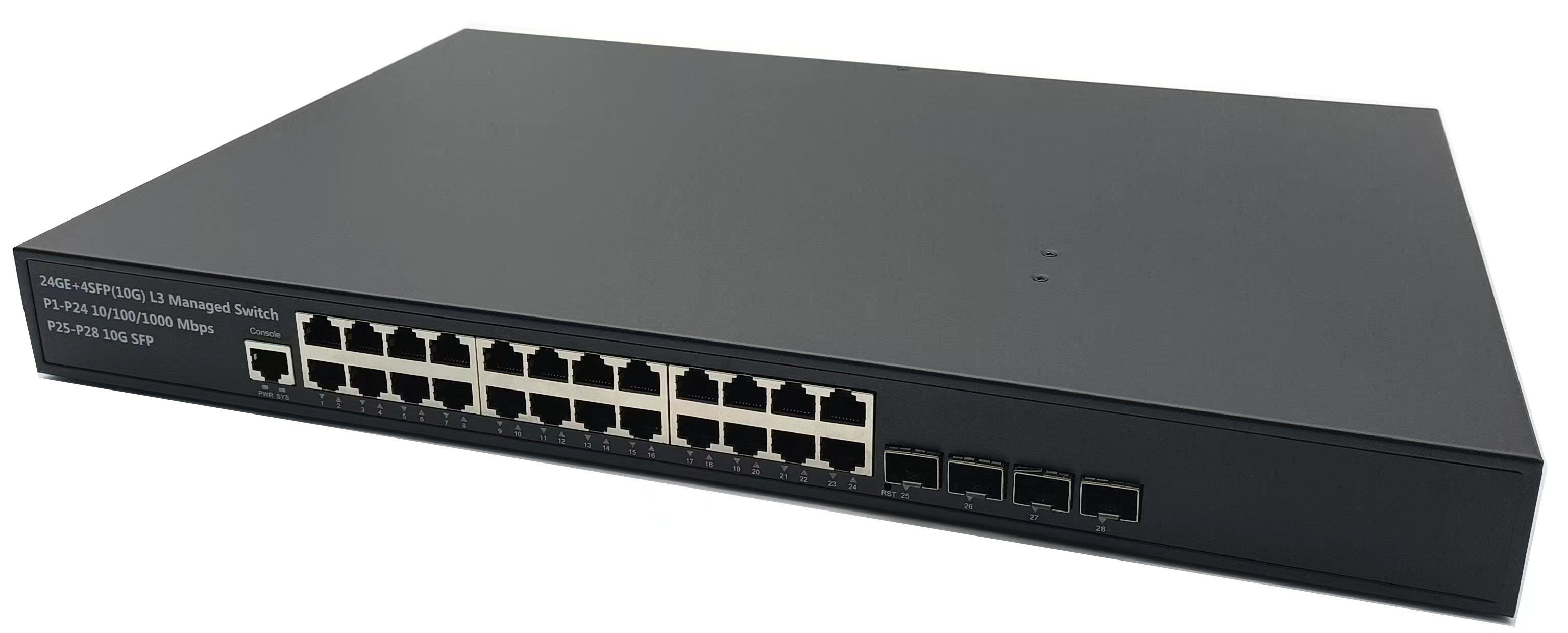 L3 Manageable Network Switch 24-10/100/1000Mbps  with 4 x10G SFP Uplink PoE Switch