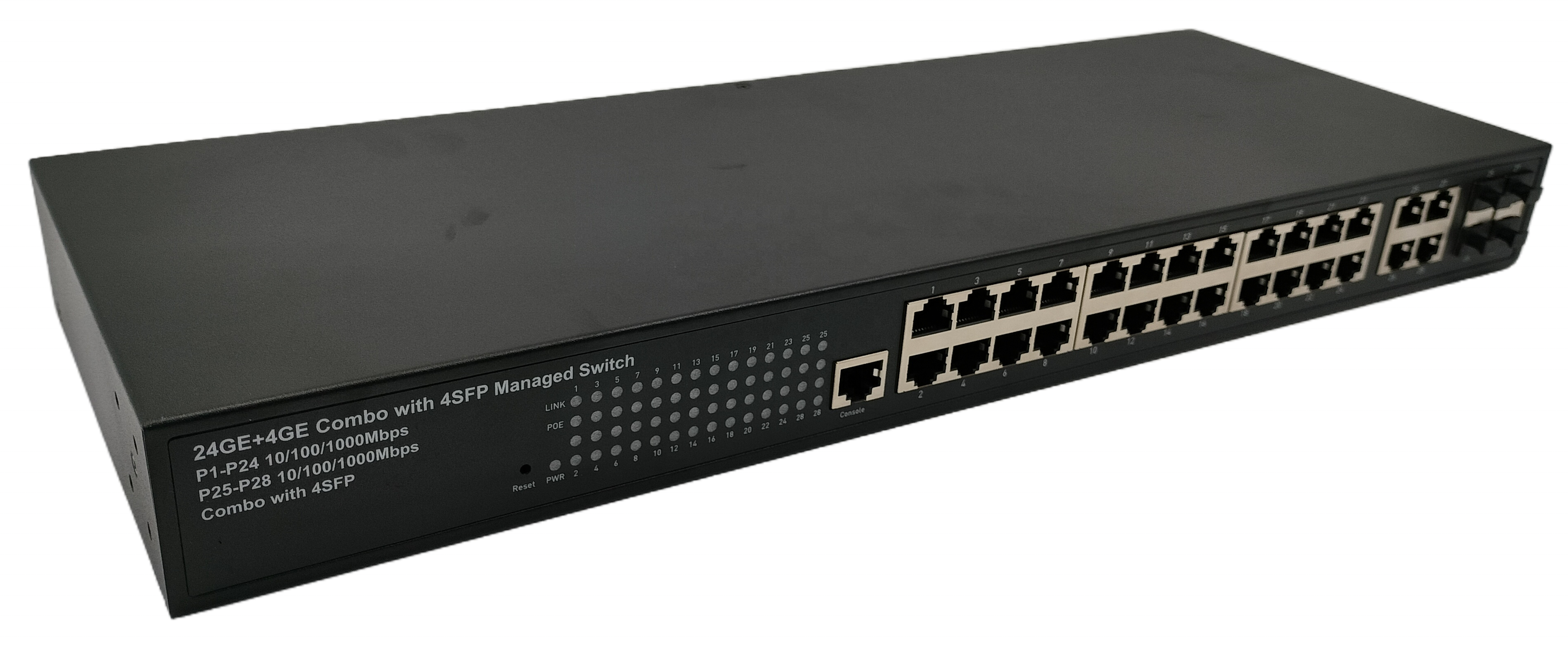 Managed Network Switch 24 Port Gigabit with 4-Port 1G Base-R(SFP)combo with 4 RJ45