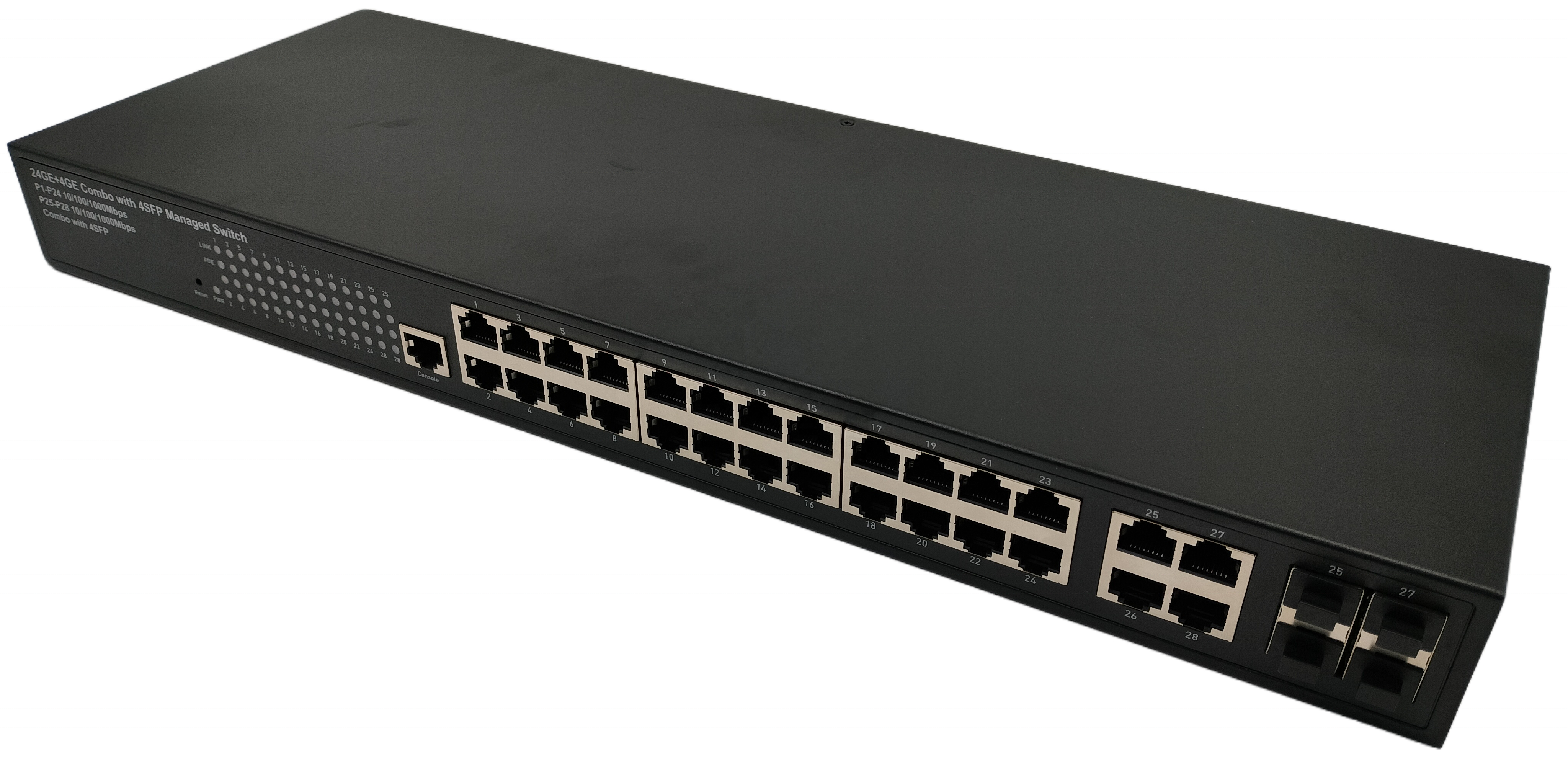 Managed Network Switch 24 Port Gigabit with 4-Port 1G Base-R(SFP)combo with 4 RJ45