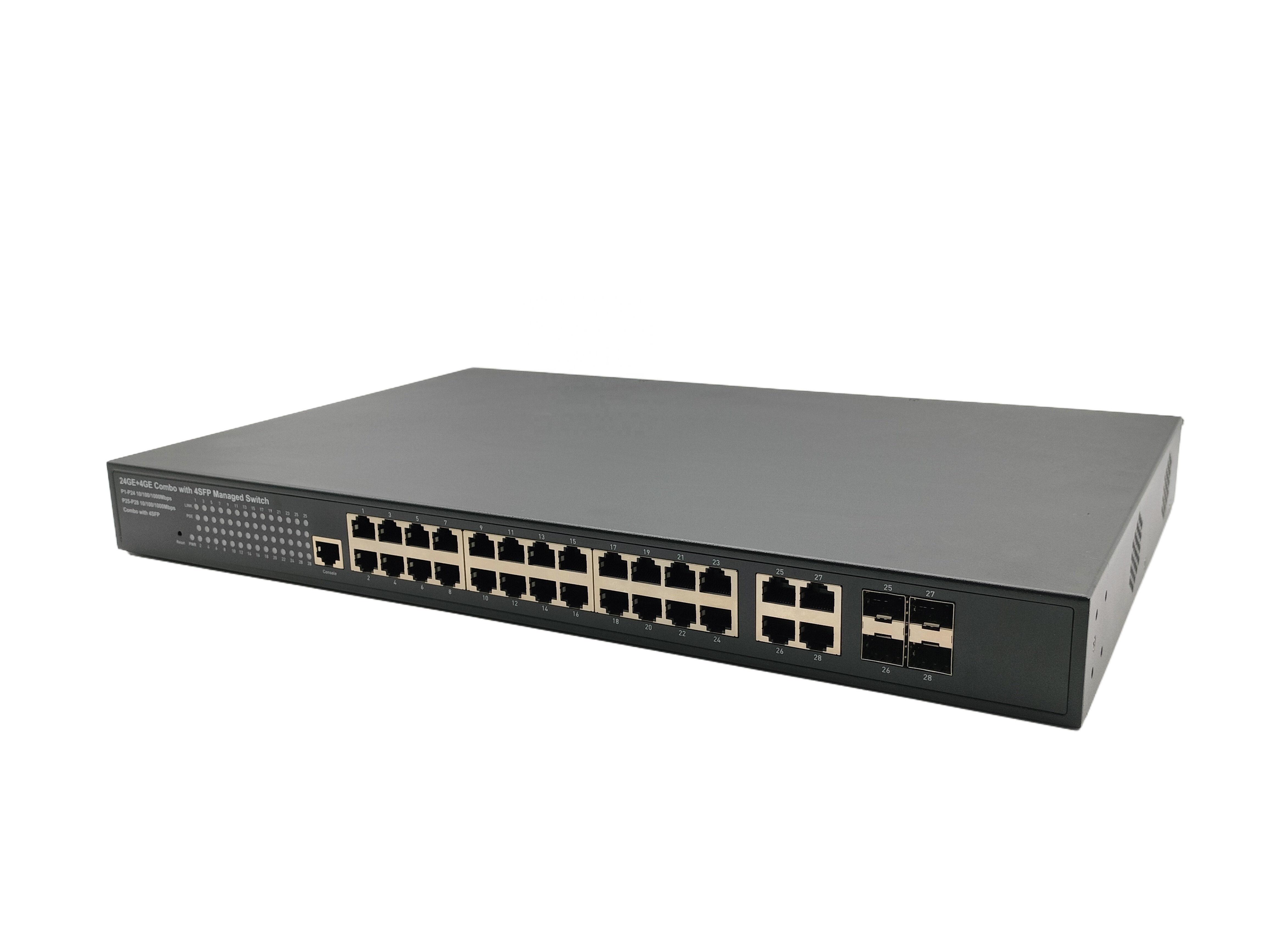 24 port gigabit managed poe switch with 4 x 10/100/1000Mbps RJ45 SFP combo switches