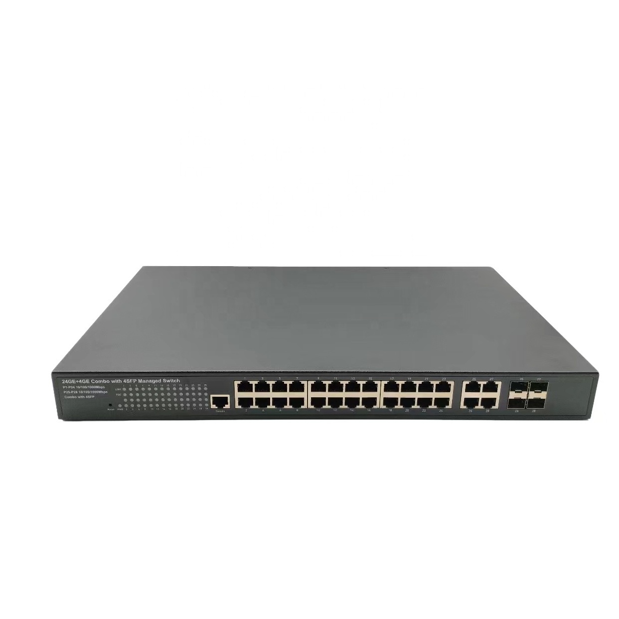 24 port gigabit managed poe switch with 4 x 10/100/1000Mbps RJ45 SFP combo switches