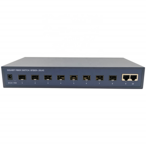 Aggregation Switch 8-10/100/1000M Fiber Optical with 2 Gigabit RJ45 Uplink DeskTop Ethernet Switch