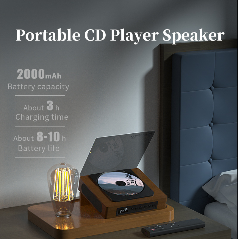 High Quality Portable CD Player Speaker With Bluetooths Headphones Jack USB Supply Disc CD MP3 Player