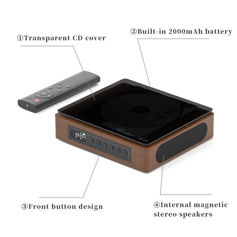 High Quality Portable CD Player Speaker With Bluetooths Headphones Jack USB Supply Disc CD MP3 Player