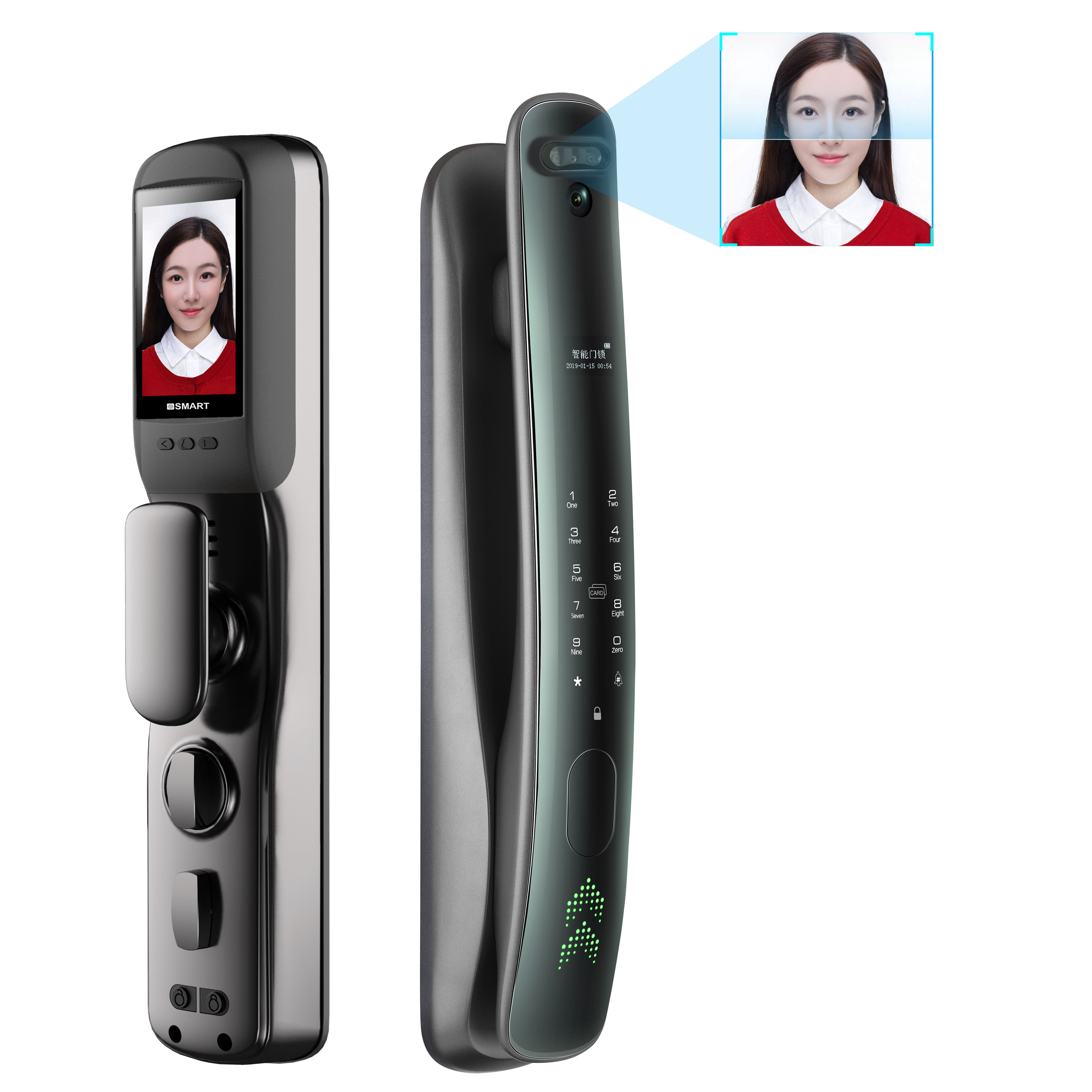 Surveillance Camera Biometric Fingerprint Security Smart Password Door Lock  Electronic Locks Key IC Card Unlock APP wifi lock