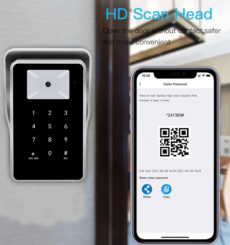 Qr code reader access control 13.56Mhz IC card reader RS232 RS485 Wiegand 26 34 Web based TCP IP RFID Keypad access control