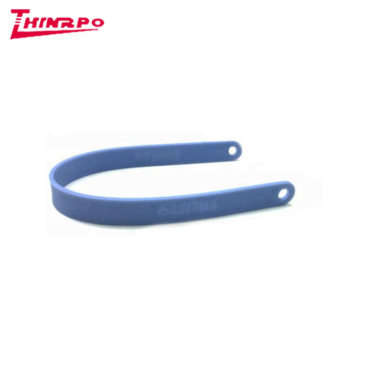 Wholesale Thick Silicone Book Bento Lunch Box Band Flat Design Elastic Silicone Strap for Binding