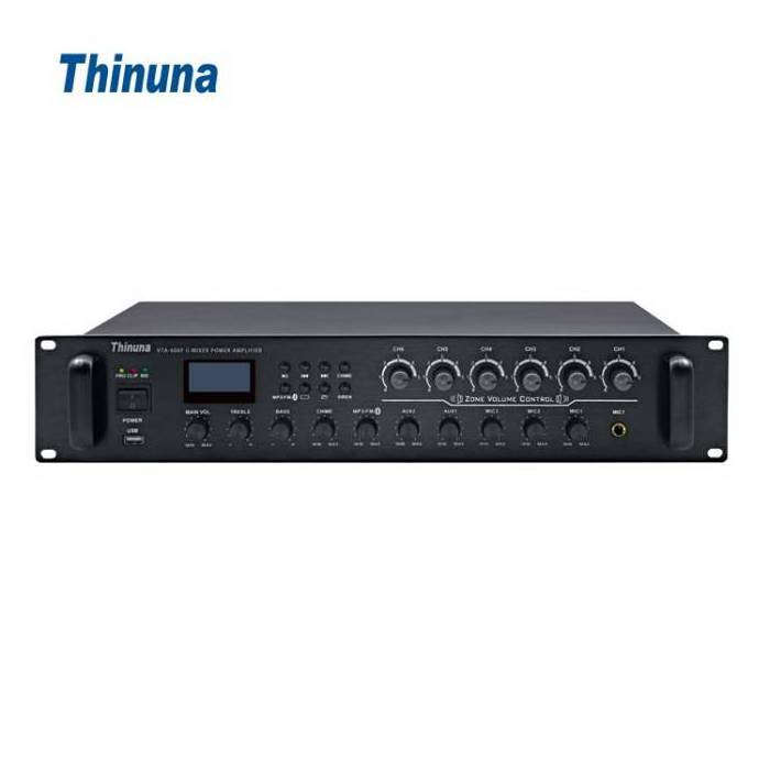 Thinuna VTA Series PA Public Address System Power Amp Mixing 6 Zones Speaker Output USB Tuner BT 480 Watt Mixer Amplifier