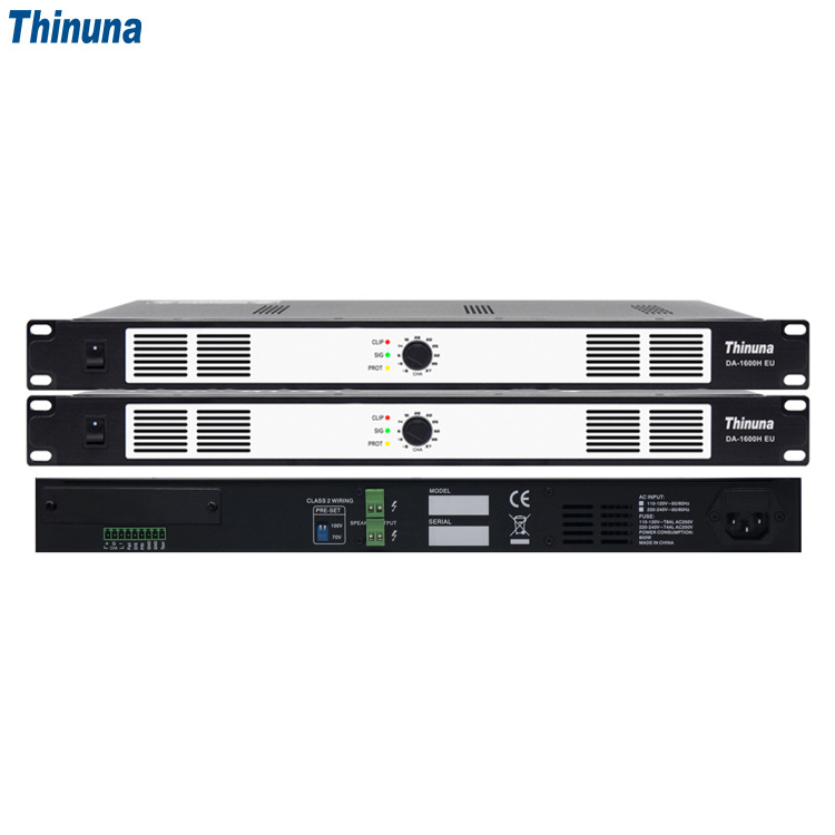 Thinuna DA-1600H EU Single Channel Modular Fixed Voltage Digital Amplifier 300W 600W Power Amp 1U Class d Sound PA Amplifiers