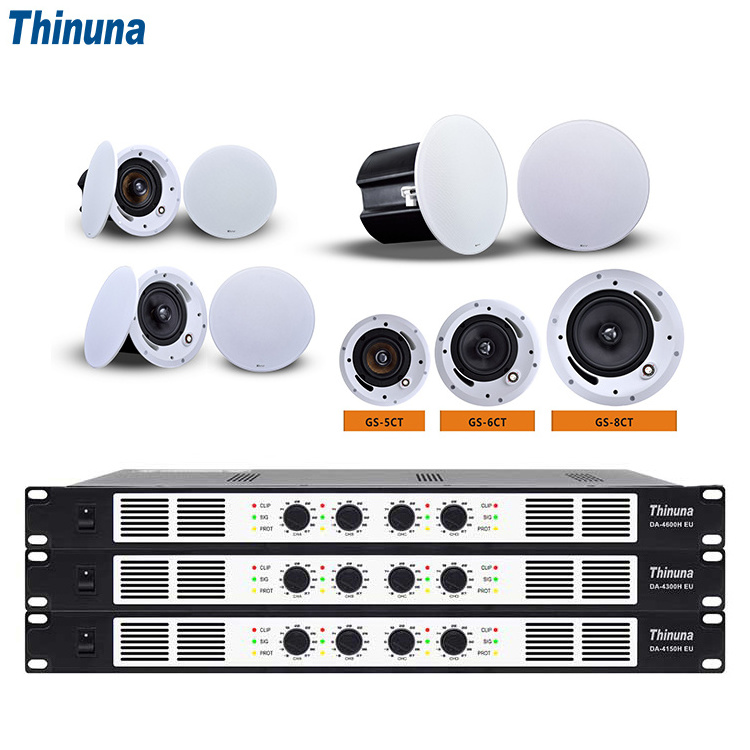 Thinuna DA-4600H EU 1U Chassis 19 Inches Size 4*600W Four Channel PA Audio System Digital Amp Fixed-voltage Power Amplifier