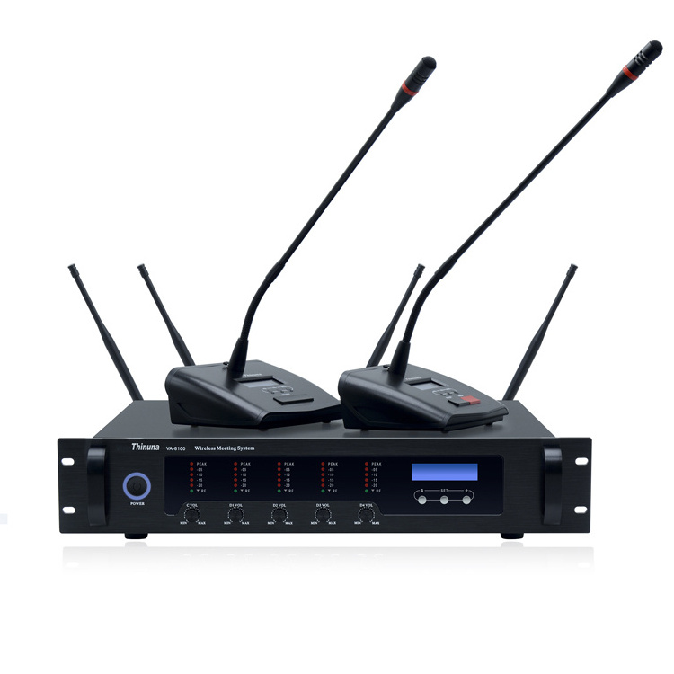 Thinuna VA-8100 Professional UHF Wireless Digital Discussion Video Tracking Audio Wireless Conference Microphone System