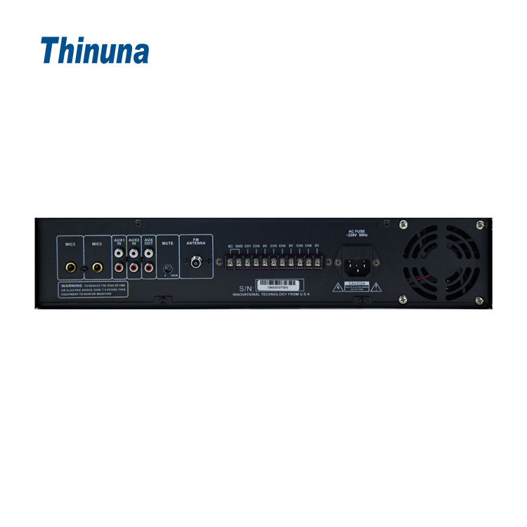 Thinuna VTA Series PA Public Address System Power Amp Mixing 6 Zones Speaker Output USB Tuner BT 480 Watt Mixer Amplifier