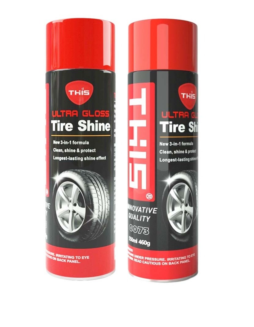 aerosol tire shine foam custom coating dressing shine