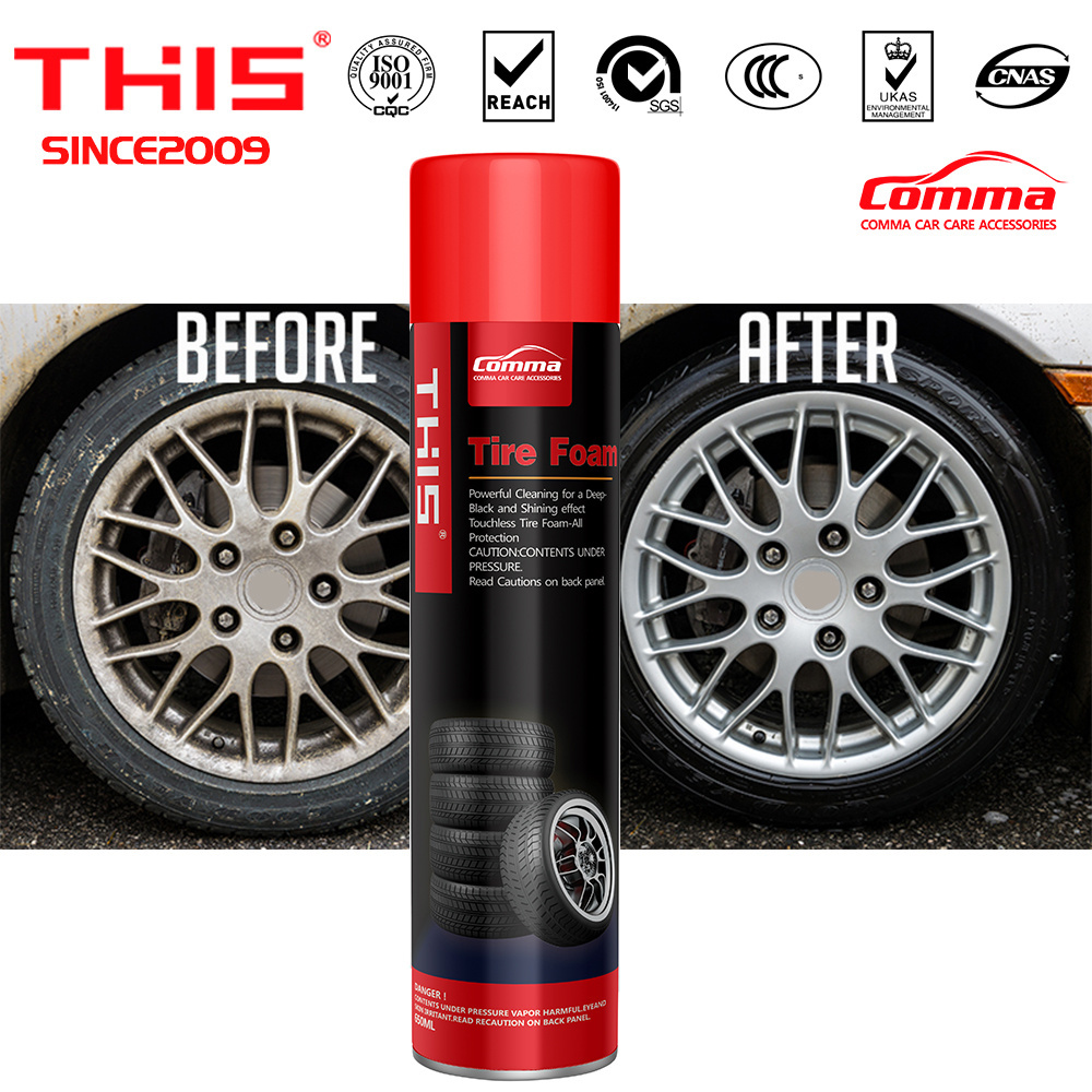 OEM China Silicone shine wholesale foam cleaner black tire dressing wet tire shine spray