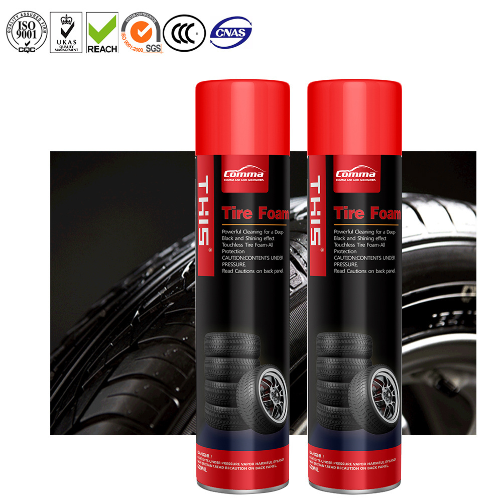 OEM China Silicone shine wholesale foam cleaner black tire dressing wet tire shine spray