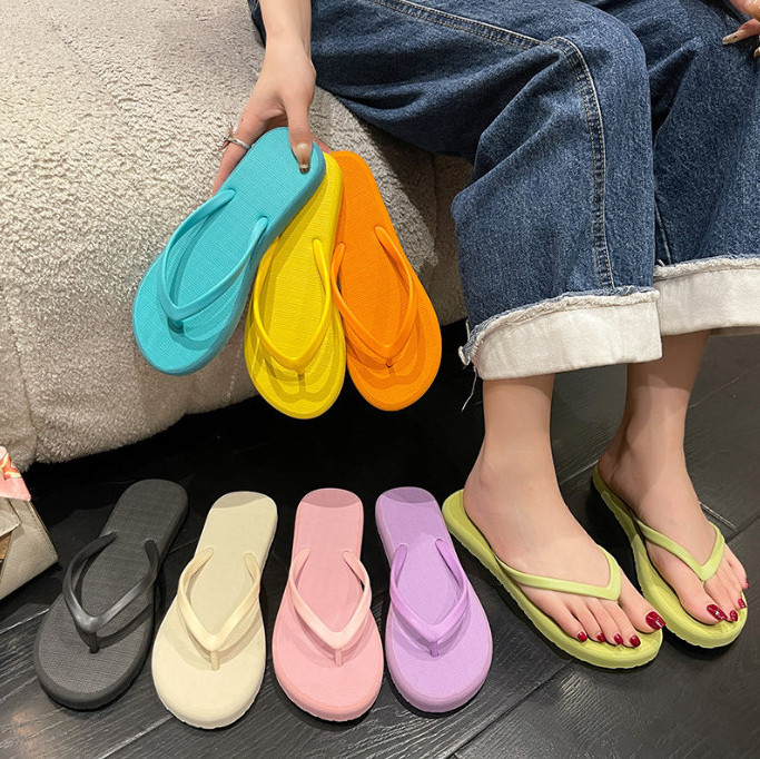 Factory Summer Ladies Women PVC Sandals Wedding Guest Flip Flops Shoes Beach Outdoor Fashion Flip-flops Slippers