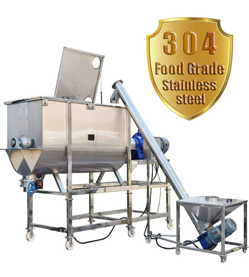 1000kg Stainless Steel Horizontal Ribbon Mixer Sand / Food Ribbon Blender Mixing Machine