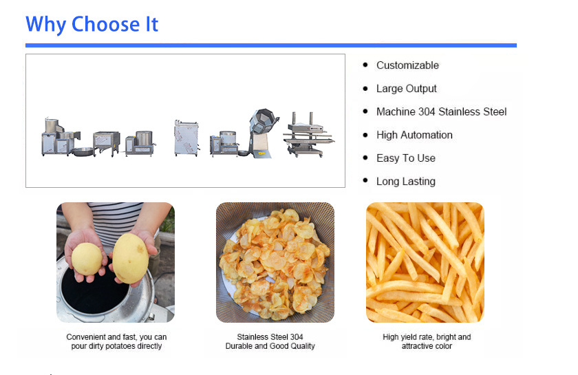 Small Scale Semi Automatic  Potato Flakes Chips Processing Plant Making Machines French Fries Production Line For Sale