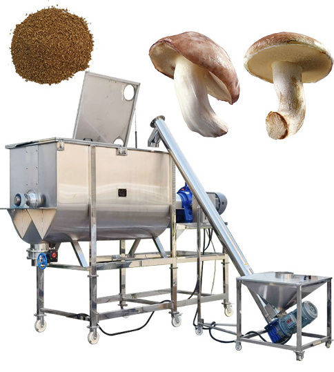 large capacity industrial horizontal mushroom planting raw material mixer fertilizer mixing machine mushroom substrate mixer