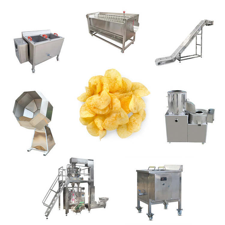 Small Scale Semi Automatic  Potato Flakes Chips Processing Plant Making Machines French Fries Production Line For Sale