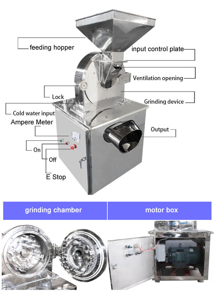 Food industry masala chilli spice grinder sugar powder making grinding mill machine