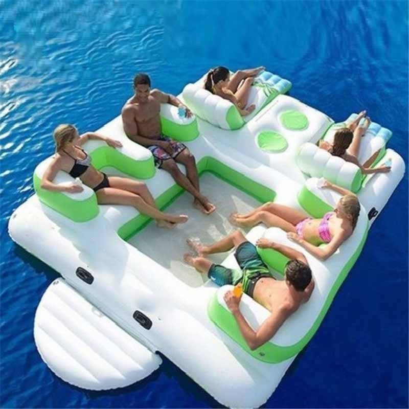 Lake Pool Water Games Inflatable Floating Water Island lounge for aqua Park