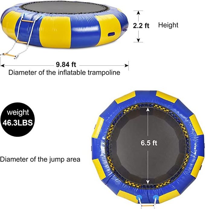 Popular Water Park Inflatable Floating Water Trampoline With Slide for Amusement Park